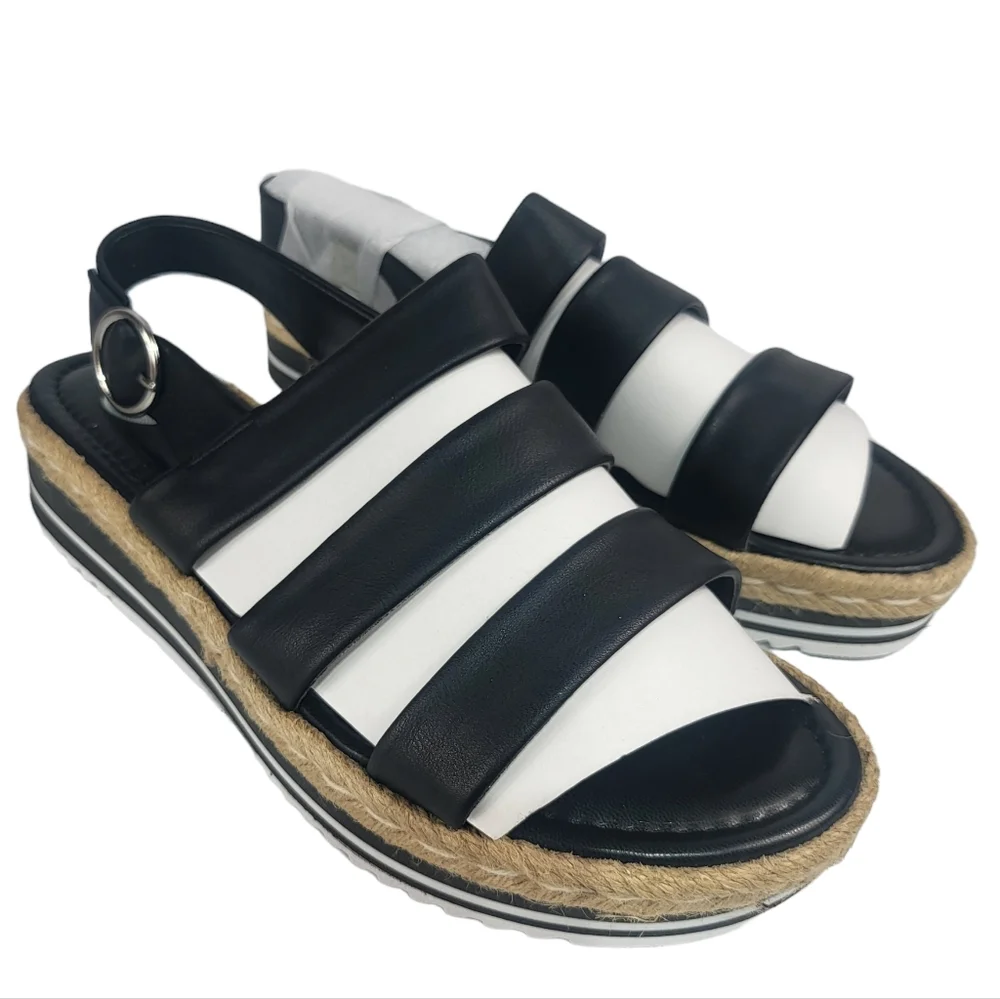 Journee Collection Robyn Platform Sandals Black 10 - Picture 5 of 7